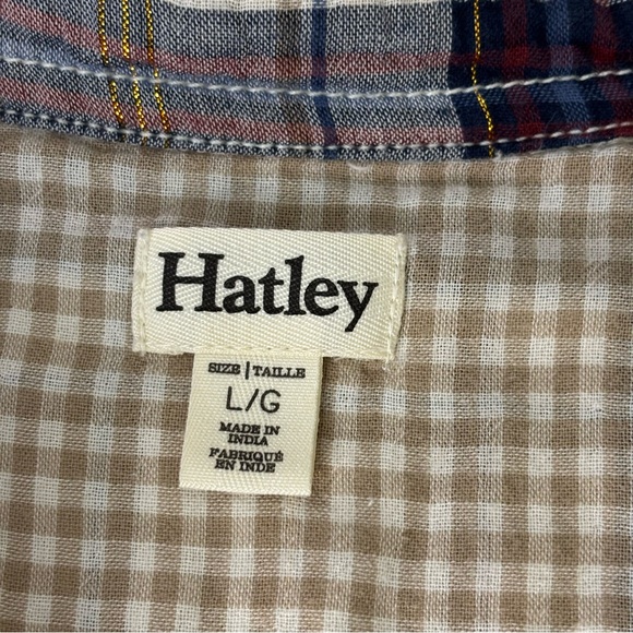 Hatley Plaid Button Front Shirt - Blue and Cream - Picture 3 of 8